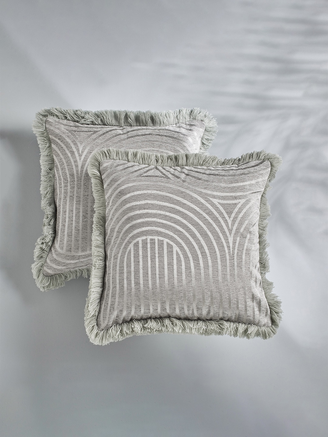 

Home Centre calamus Grey 2 Pieces Abstract Square Cushion Covers