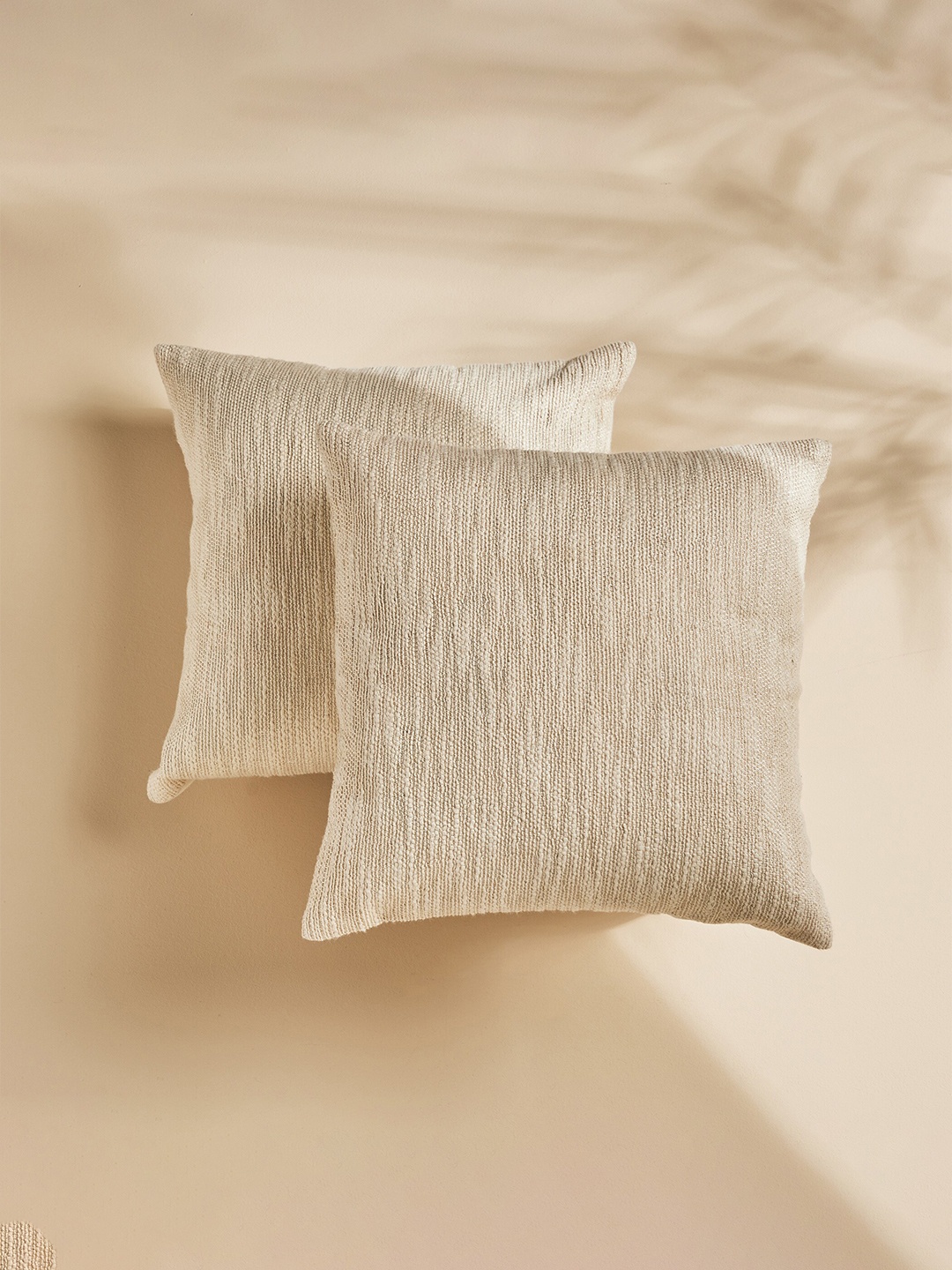 

Home Centre Celestial Beige 2 Pieces Cotton Square Cushion Covers