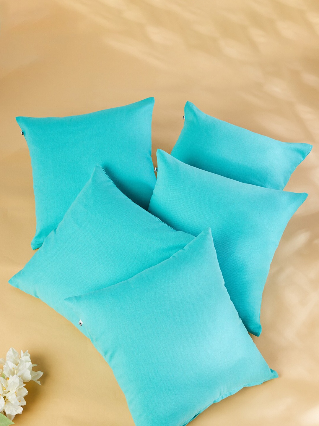 

Home Centre Blue 5 Pieces Square Cotton Cushion Covers