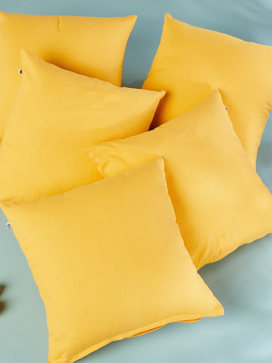 

Home Centre Pacific-Vera Yellow 5 Pieces Square Cotton Cushion Covers