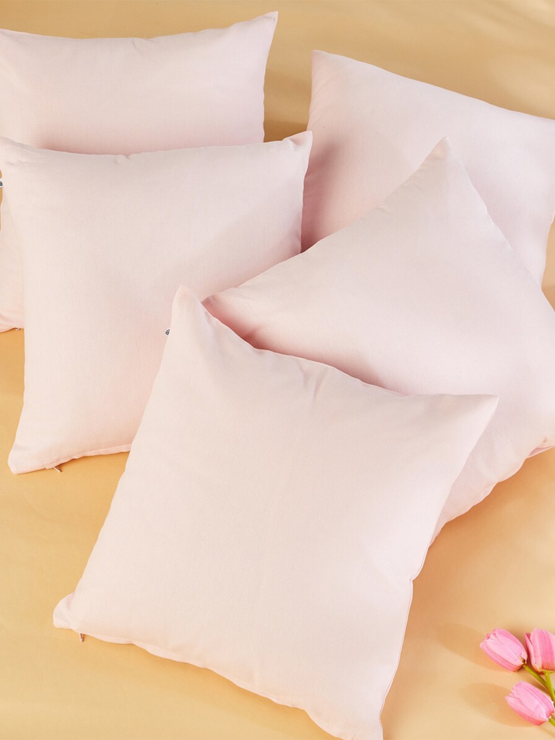 

Home Centre Pacific-Vera Pink 5-Pieces Square Cushion Covers