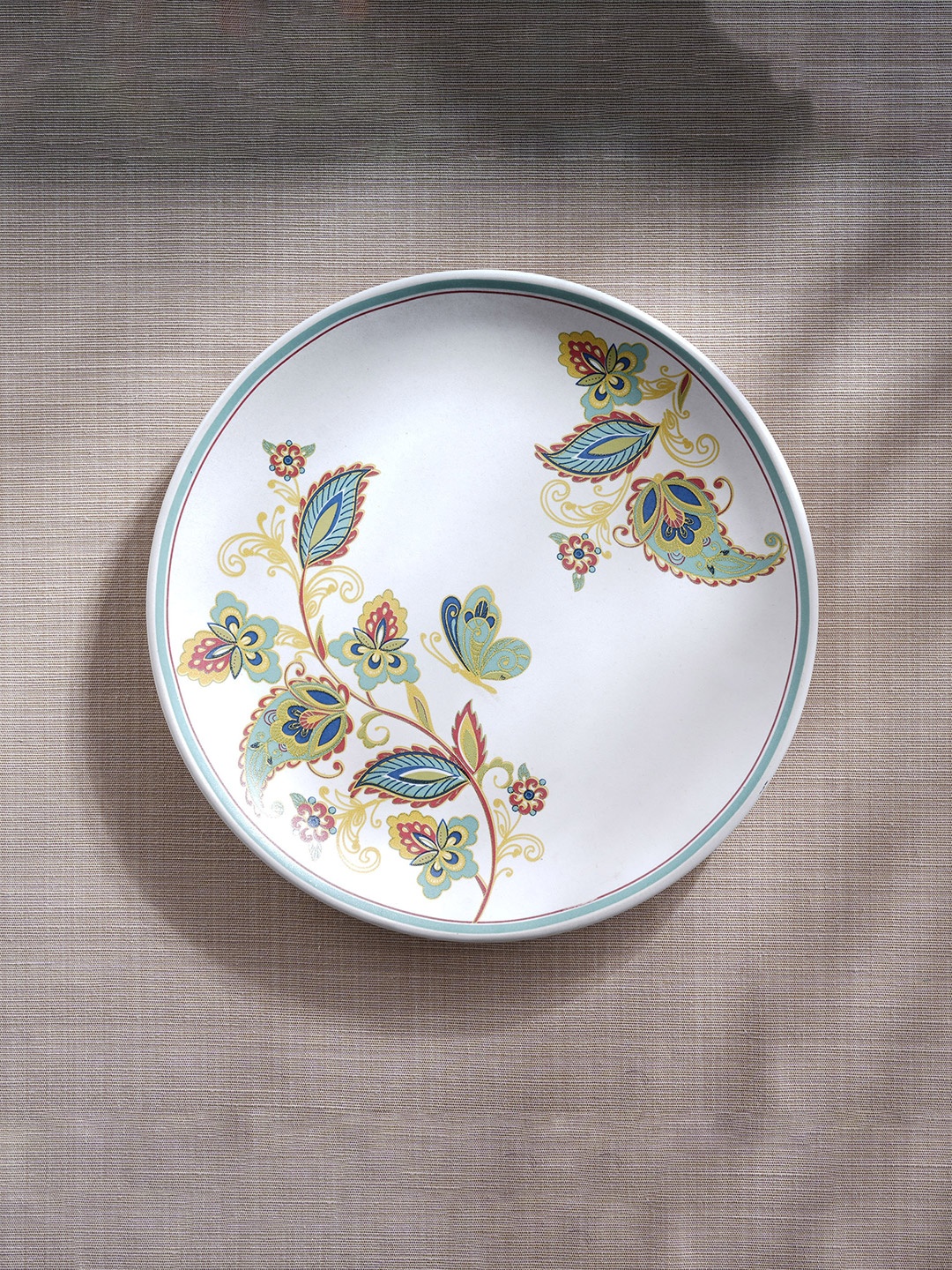 

Home Centre White & Green 1 Piece Ethnic Motifs Printed Stoneware Matte Plate
