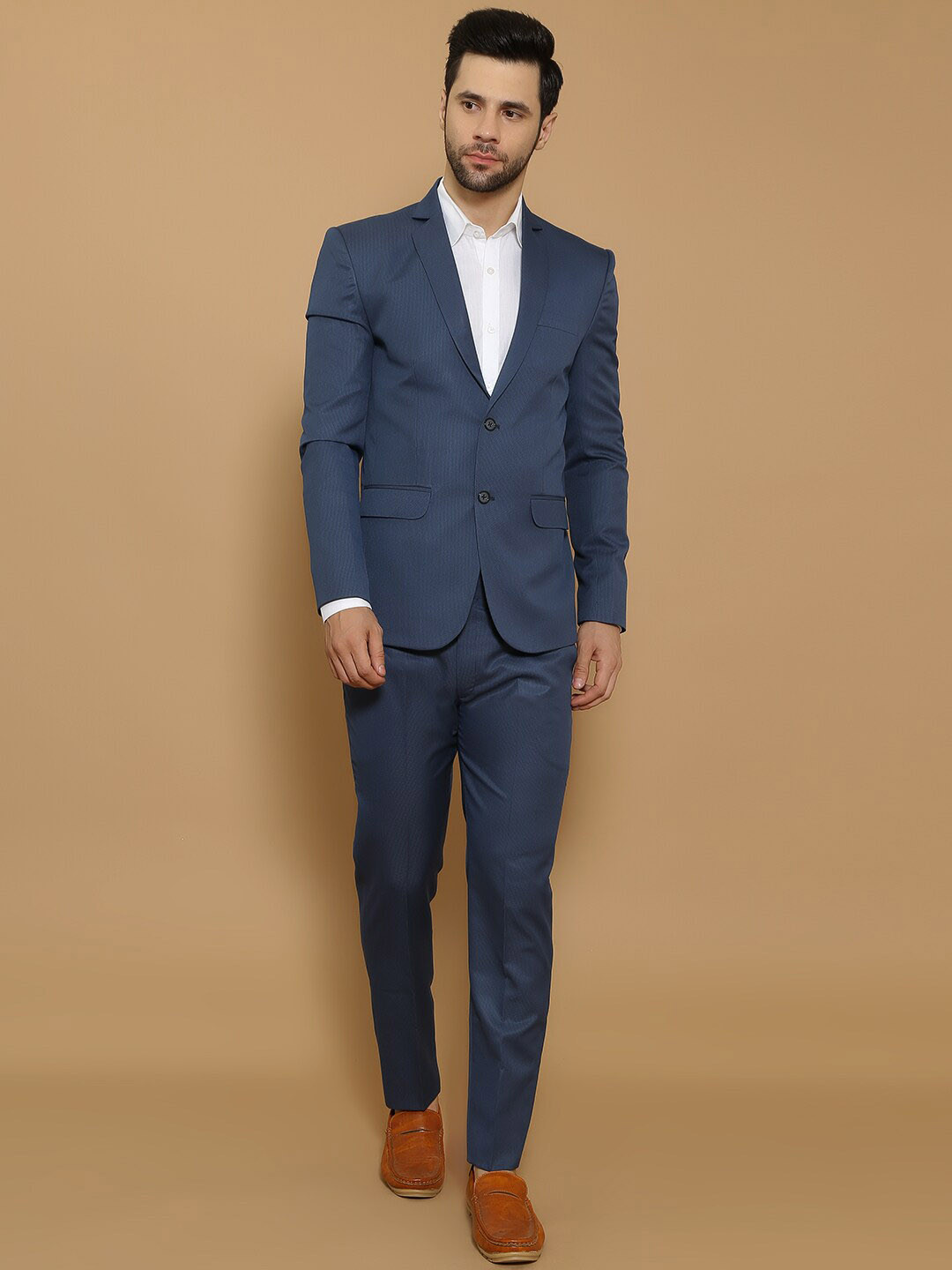 

Wintage Single-Breasted Slim-Fit 2 Pieces Formal Suits, Blue