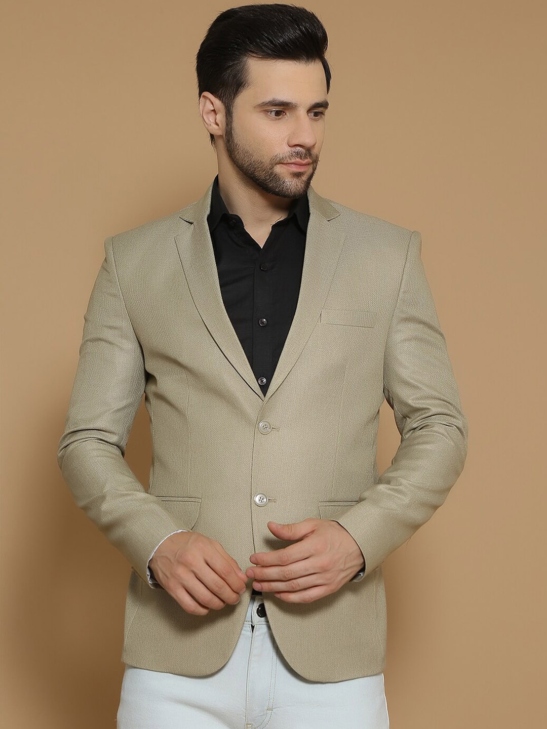 

Wintage Single-Breasted Formal Blazer, Beige