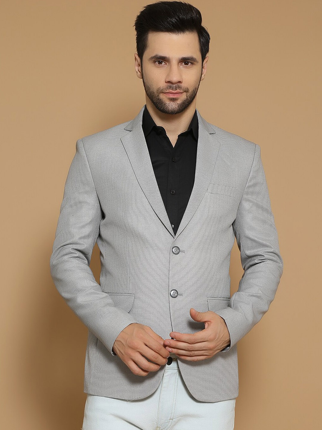 

Wintage Single-Breasted Formal Blazer, Grey