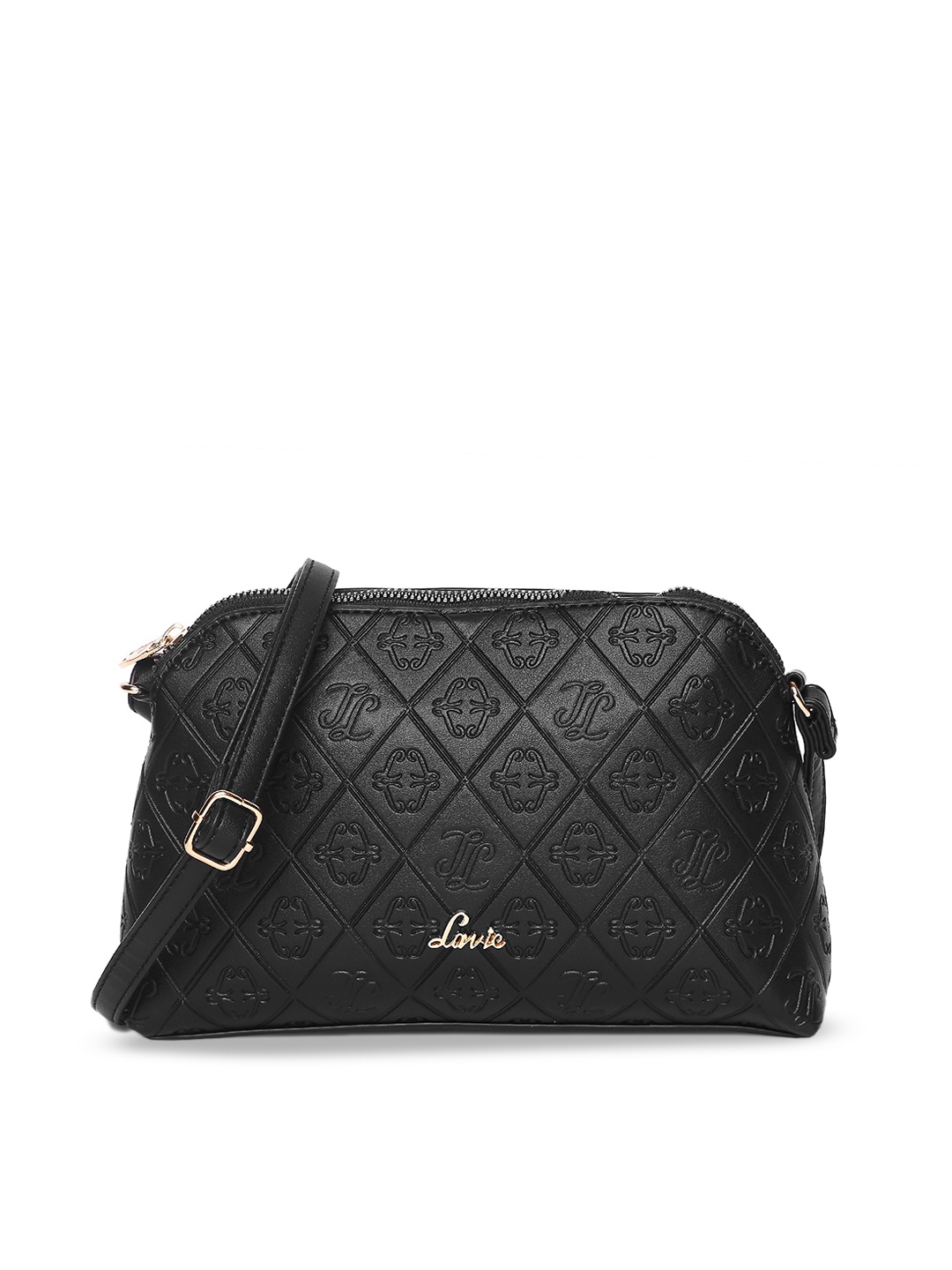 

Lavie Textured Structured Sling Bag With Quilted, Black