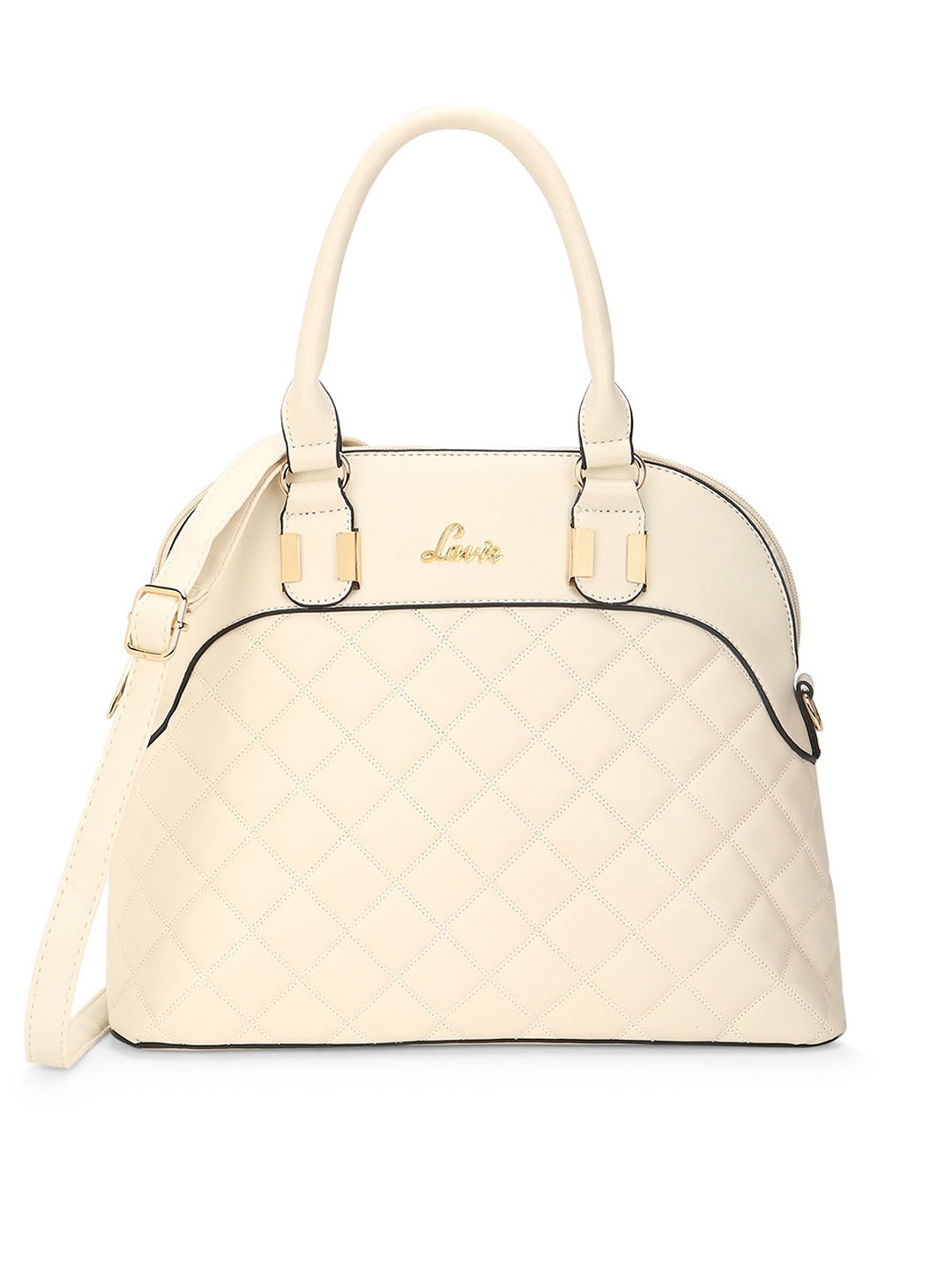 

Lavie Textured Quilted Structured Handheld Bag, Off white