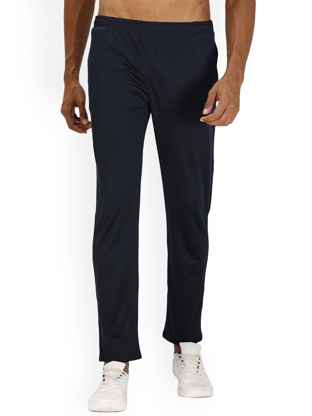 

Shrey Men Mid-Rise Trousers, Navy blue