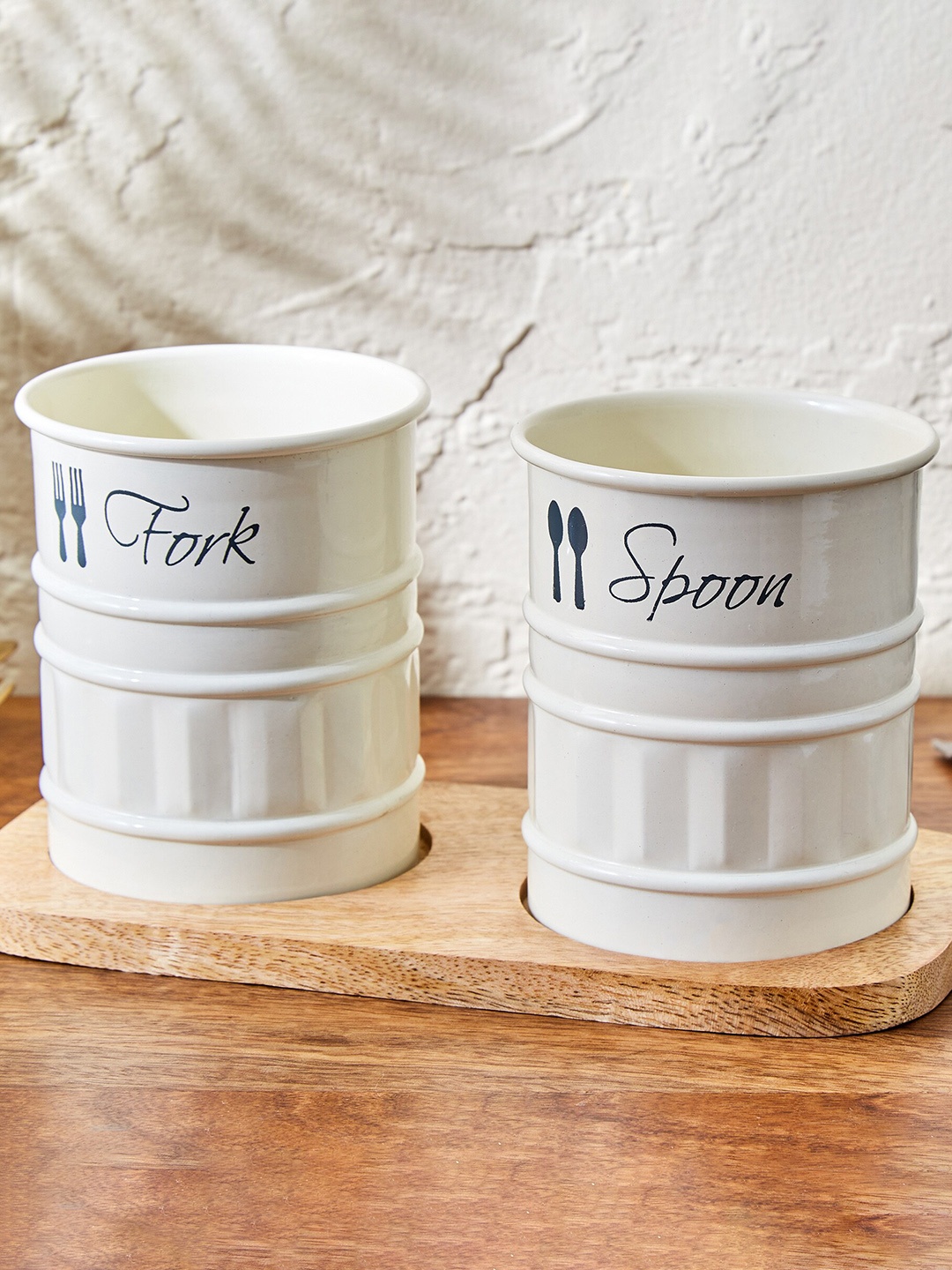 

Home Centre Mirage White 2 Pieces Printed Cutlery Holder