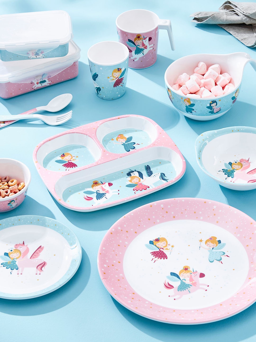 

Home Centre Glee Blue Printed Cookie Container