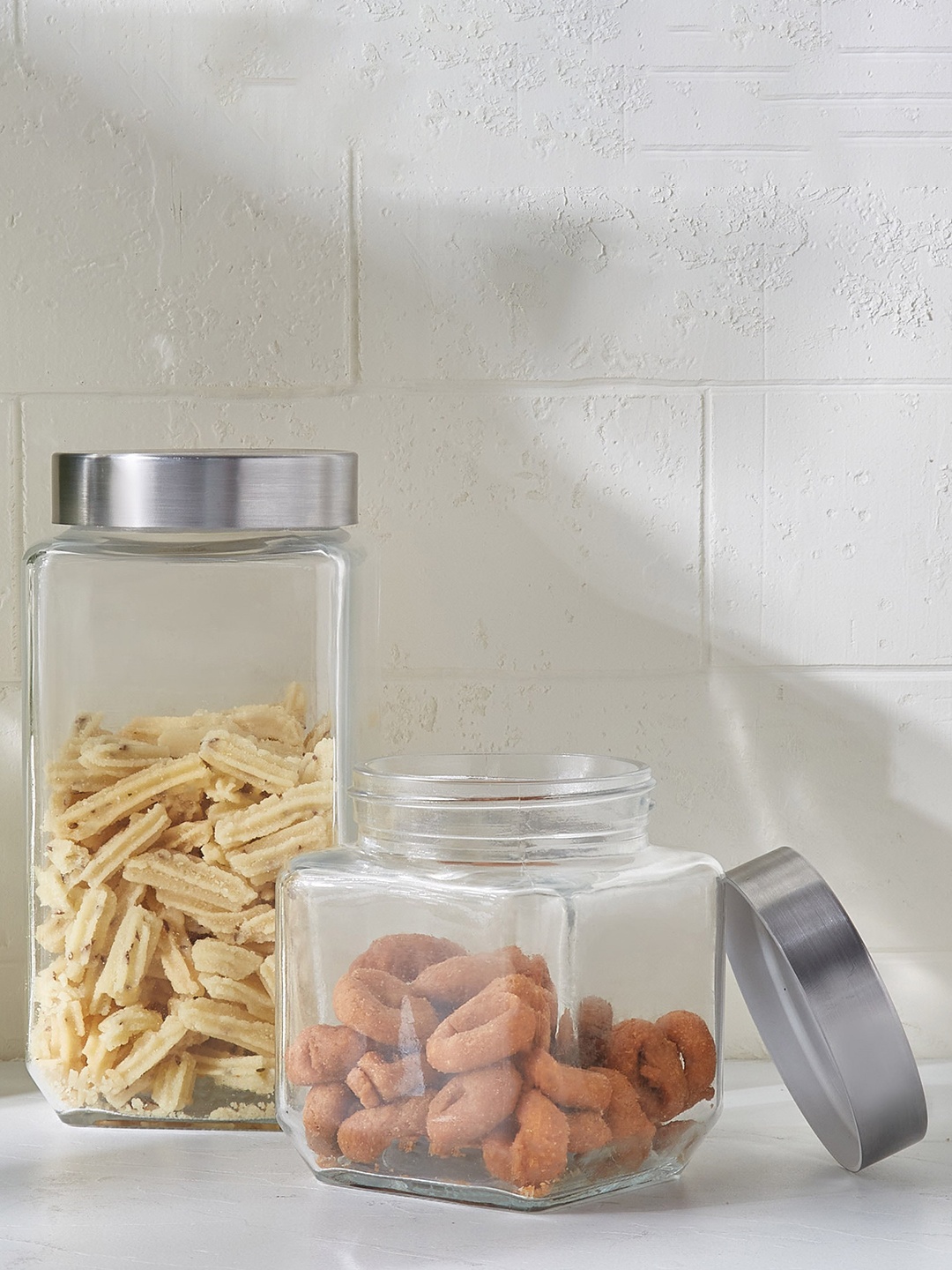 

Home Centre Pacific Blithe Transparent Glass Canister - 500ml