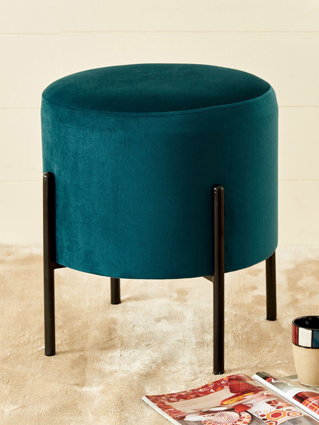 

Home Centre Polaris Teal Blue Ottoman