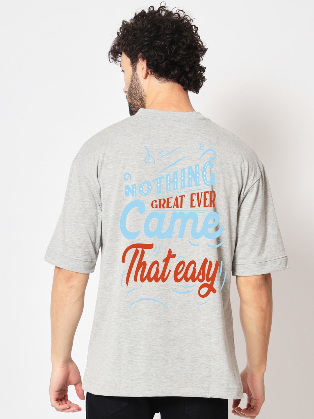 

Imsa Moda Typography Printed Oversized Cotton T-Shirt, Grey