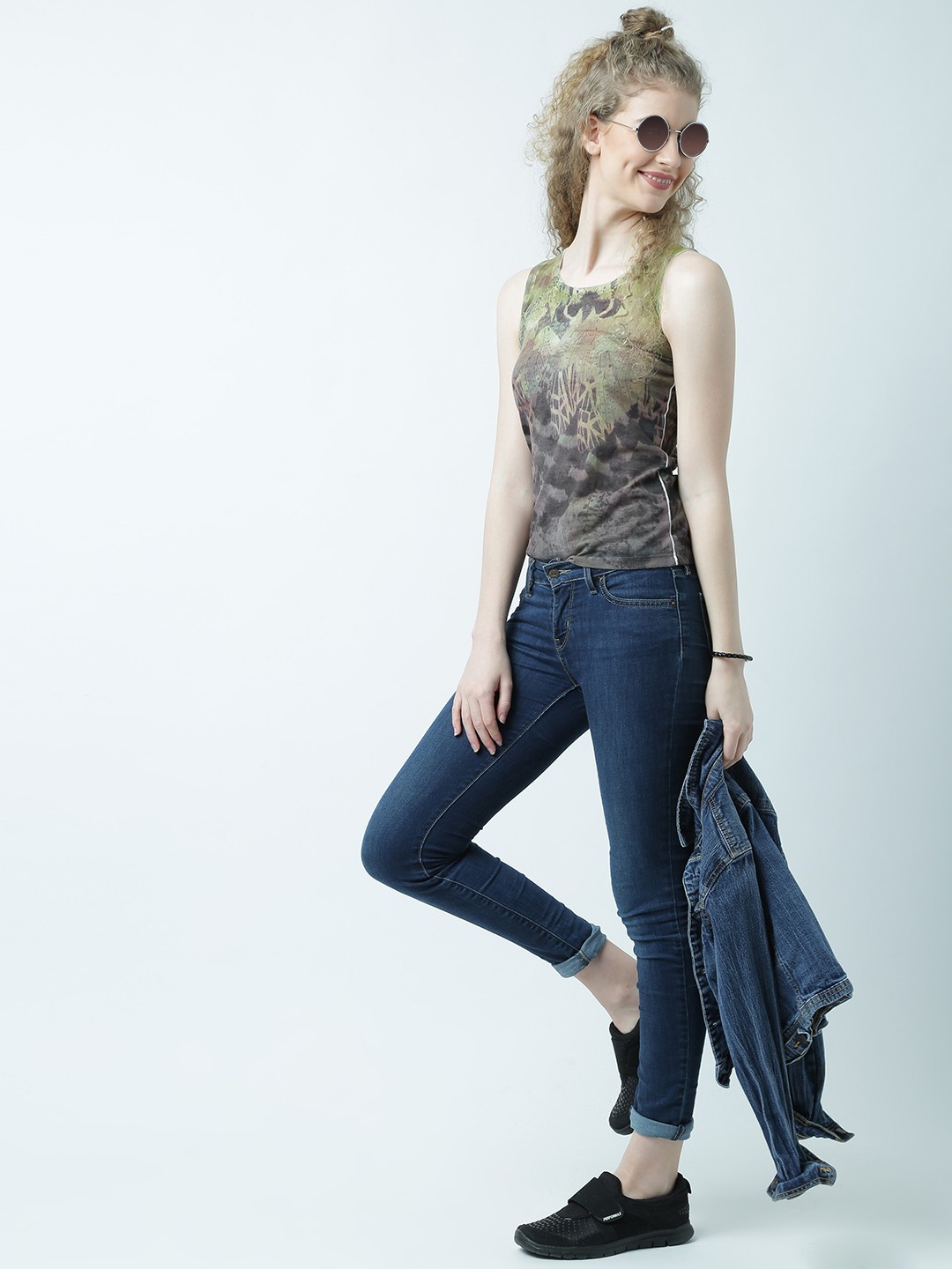 

Huetrap Women Green Printed Top