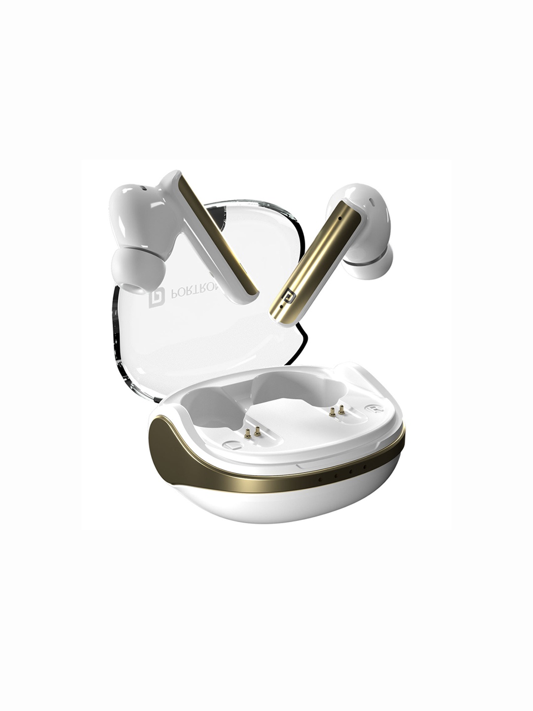 

Portronics True Wireless Earbuds With Auto ENC & Digital Display, White
