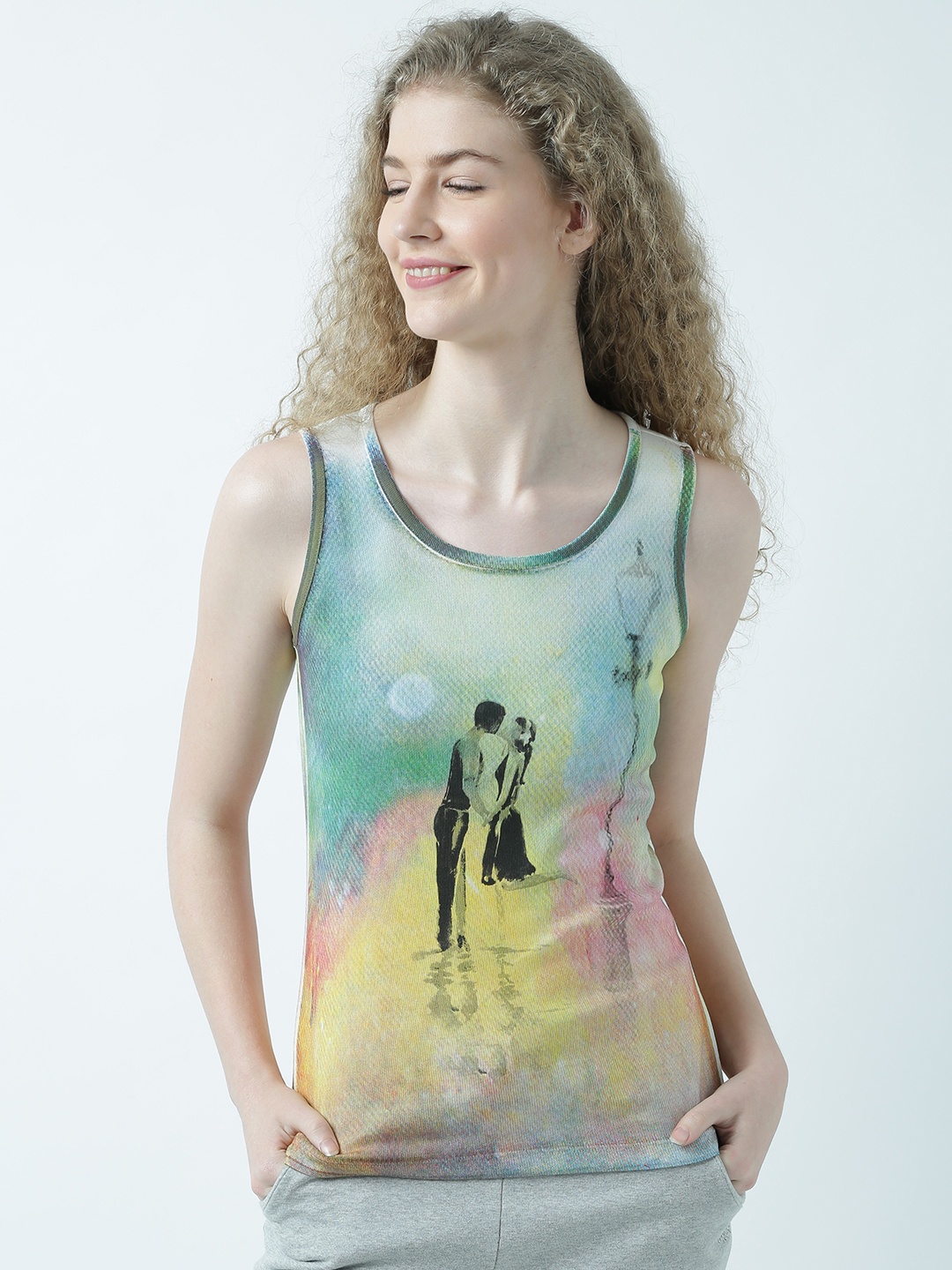 

Huetrap Women Multicoloured Printed Tank Top, Multi