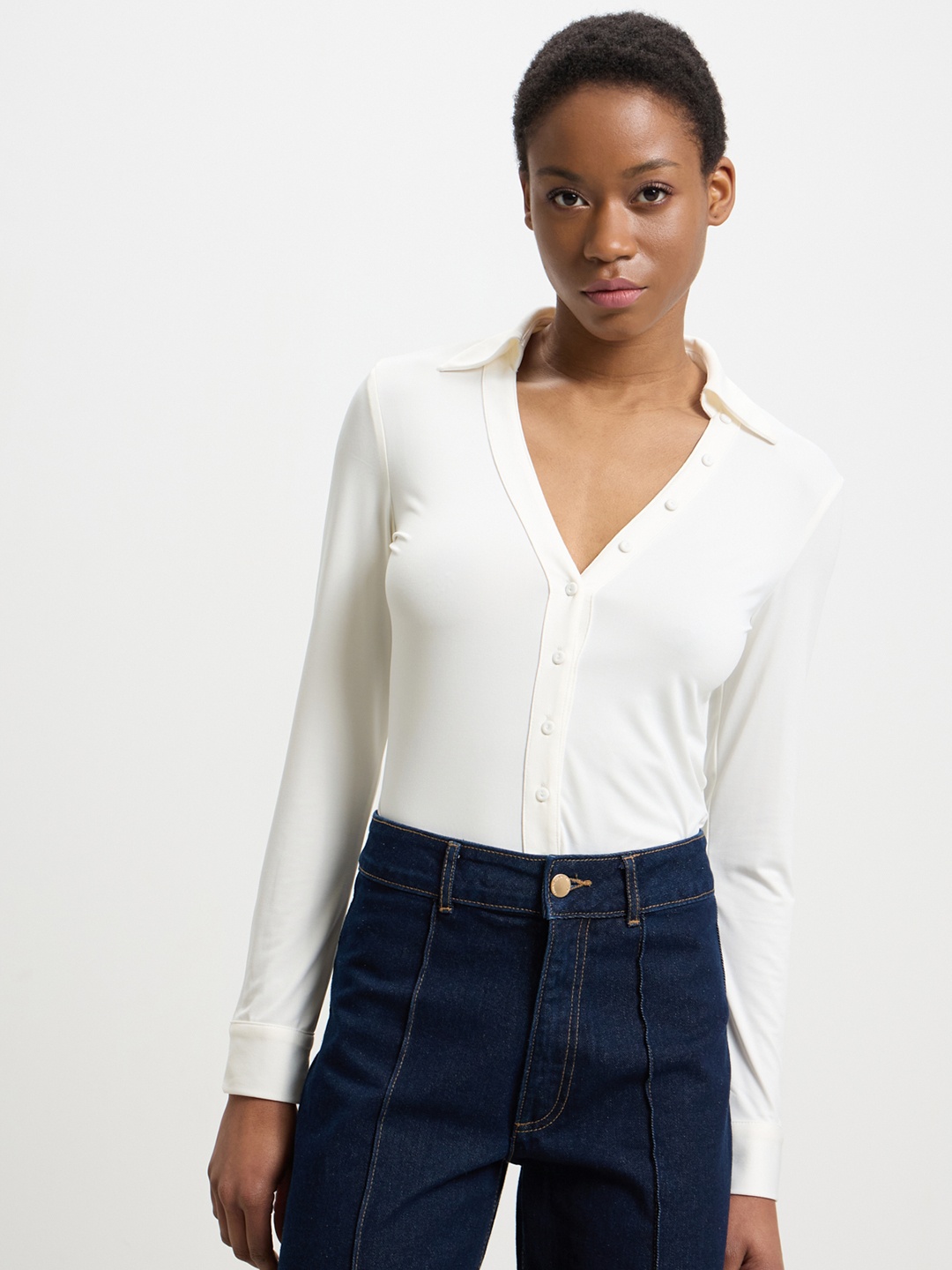 

CALLIOPE Opaque Casual Shirt, White