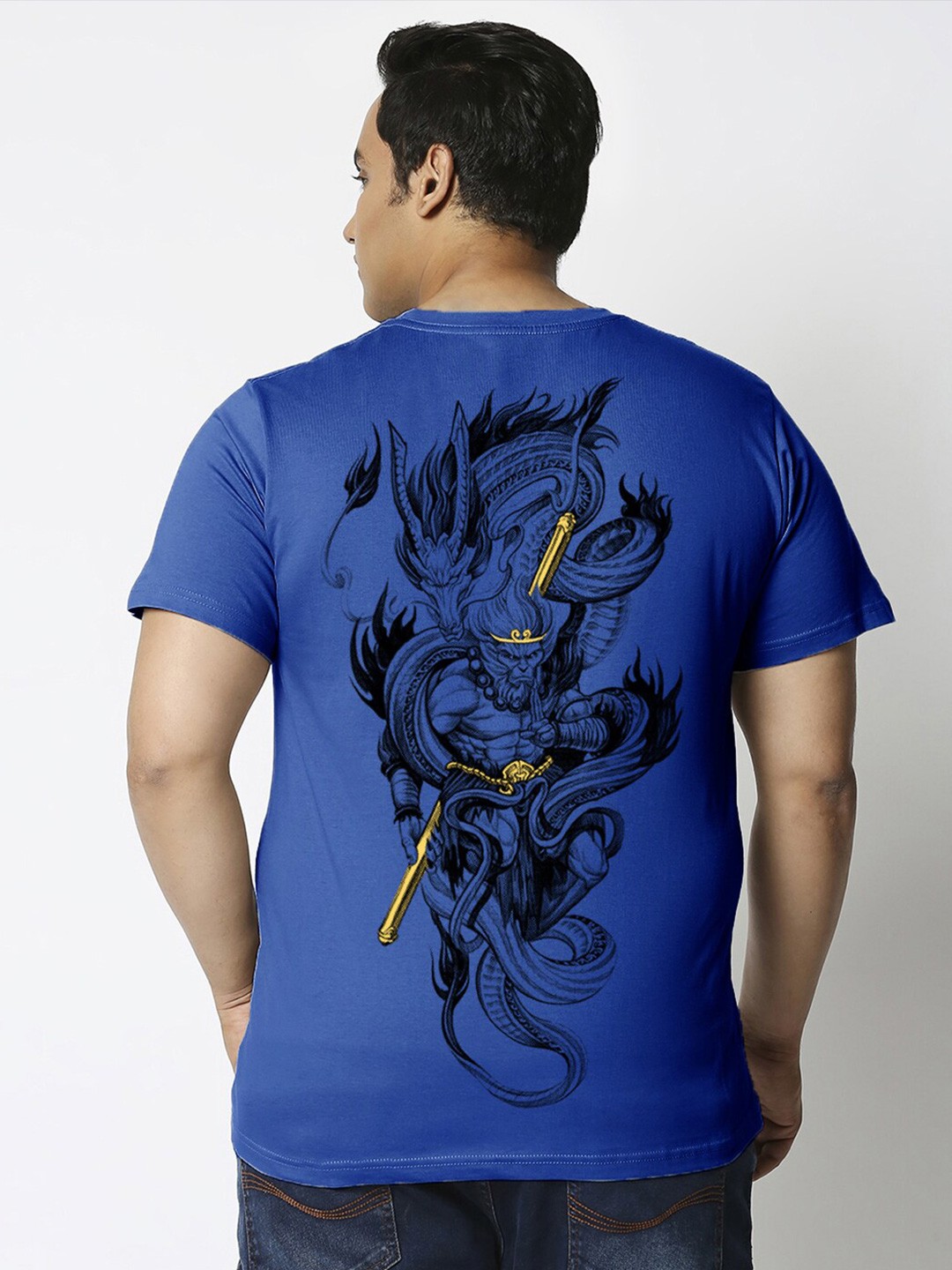 

Bewakoof Monkey King Graphic Printed Oversized Plus Size T-shirt, Blue