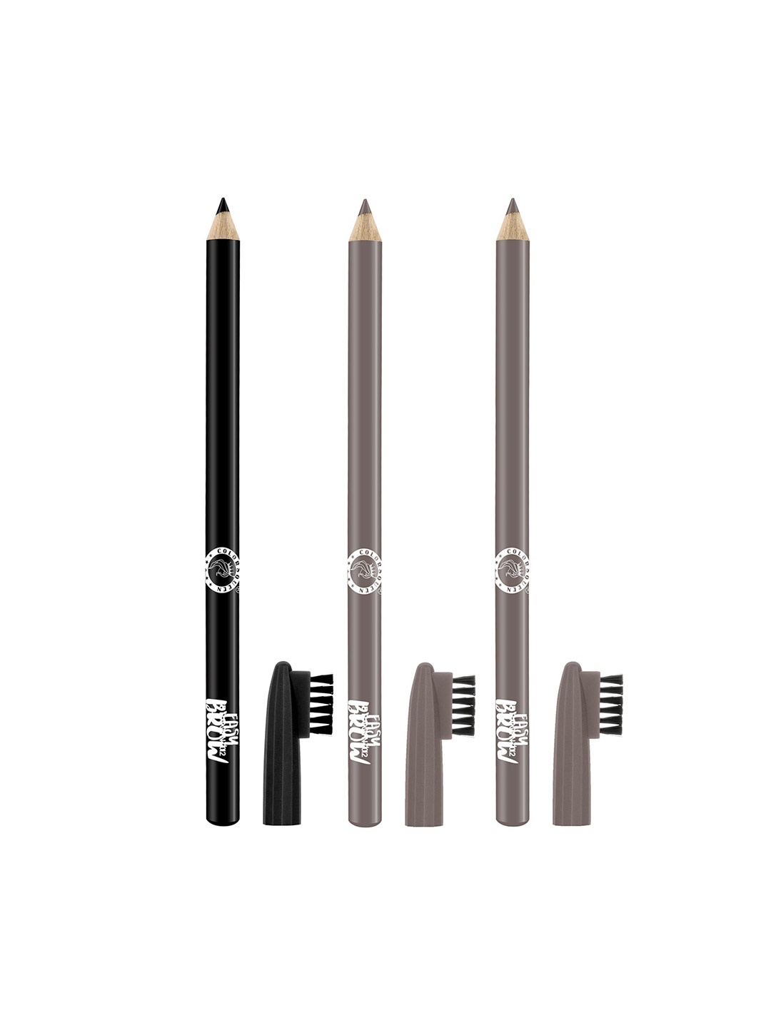 

Colors Queen Set Of 3 Easy Brow Professional Eyebrow Pencil - Black & Brown
