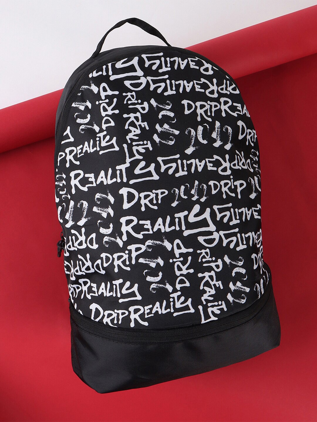 

Bewakoof Unisex Black & White Typography Printed Backpack