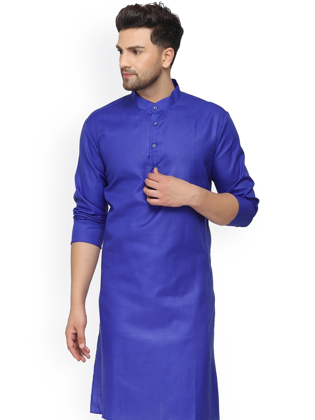 

ONNIX Mandarin Collar Straight Kurta, Blue