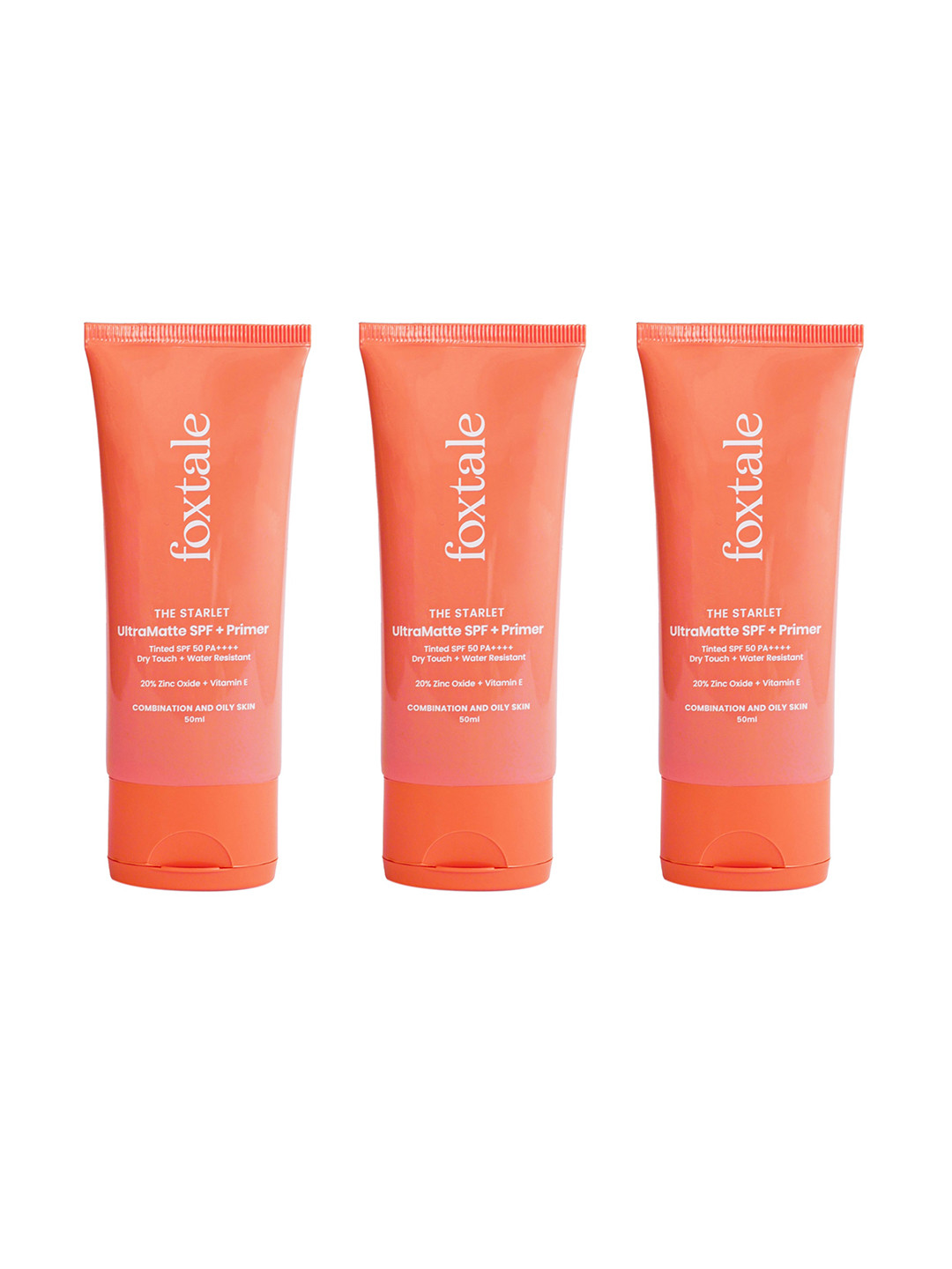 

FoxTale Set of 3 The Starlet UltraMatte SPF & Primer with Vitamin E 50 ml Each - Medium 2, Beige