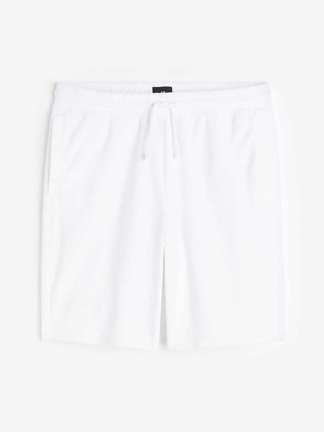 

H&M Men Relaxed Fit Knee-Length Terry Shorts, White