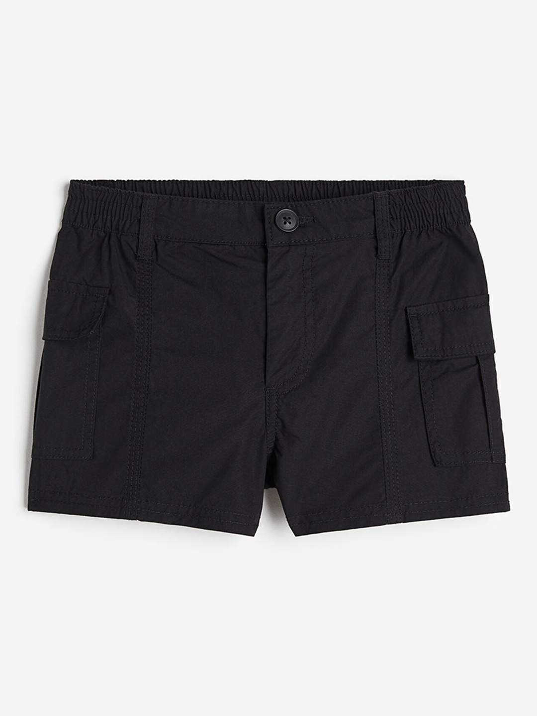 

H&M Girls Pure Cotton Cargo Shorts, Black