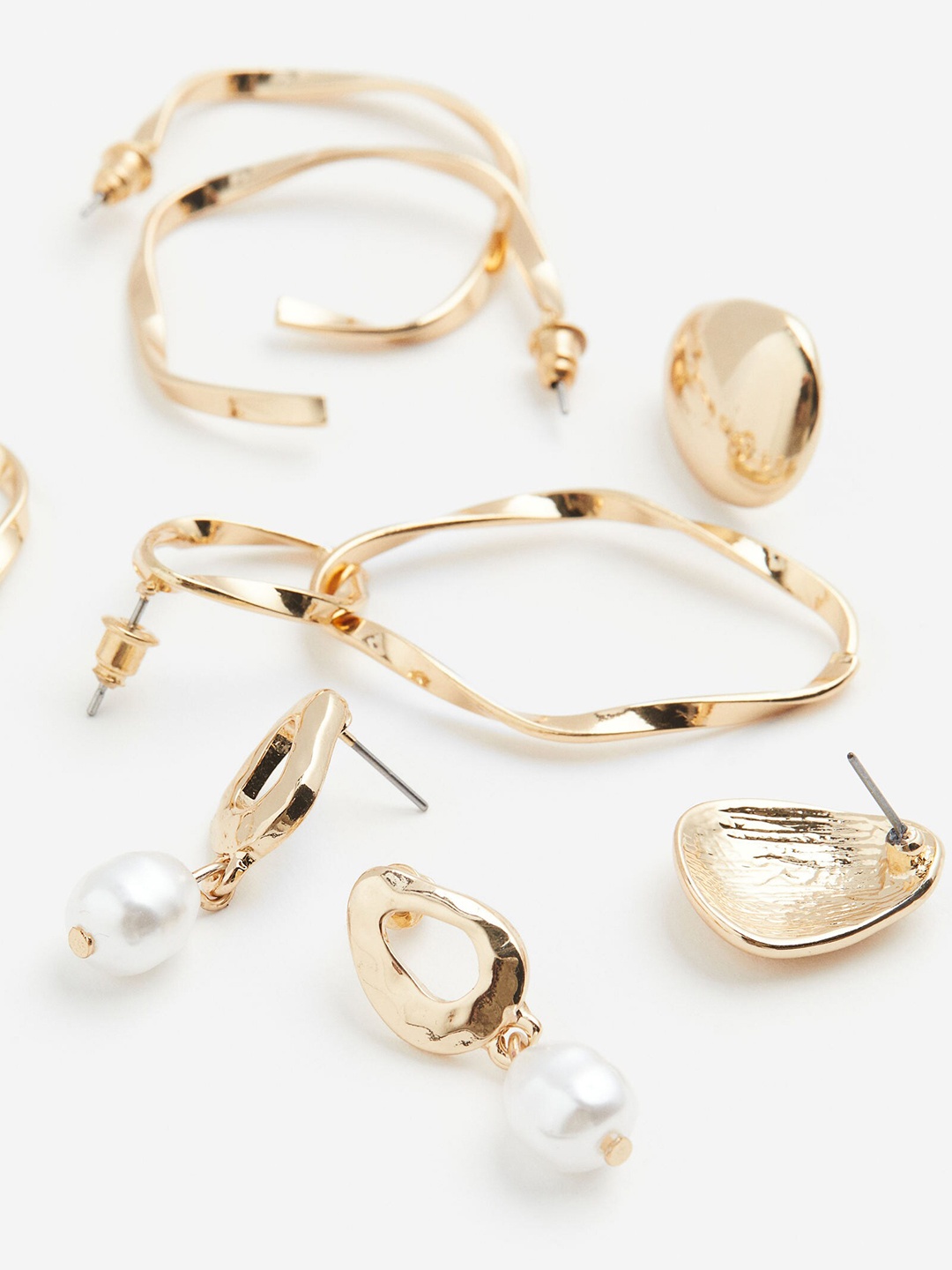 

H&M 4 Pairs Earrings, Gold