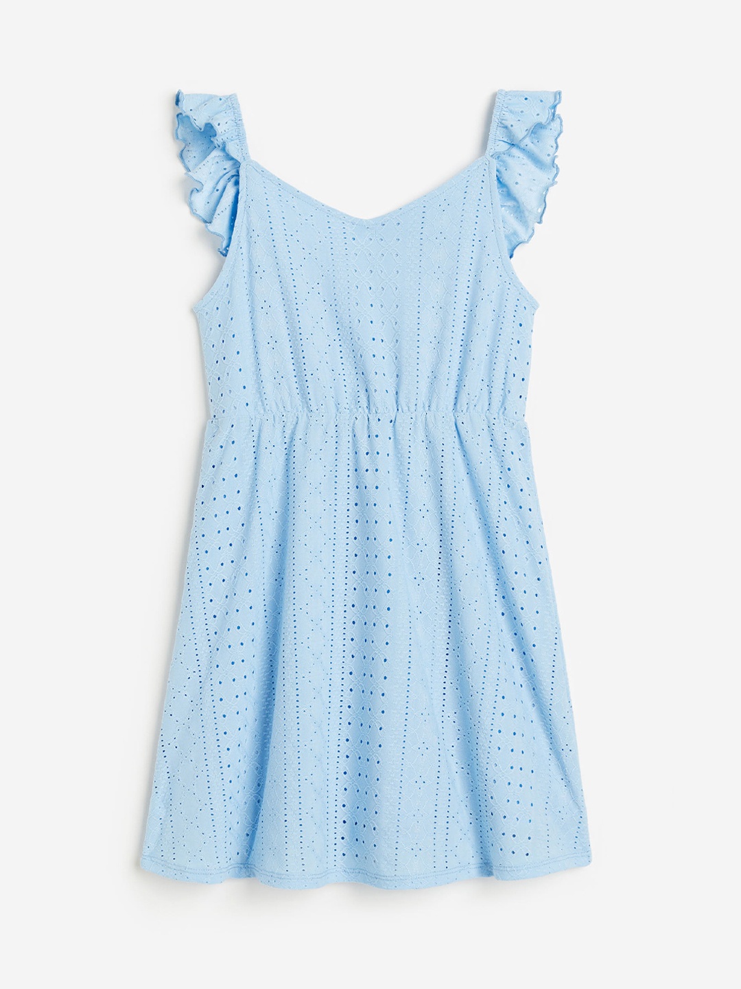 

H&M Girls Frill-Trimmed Dress, Blue