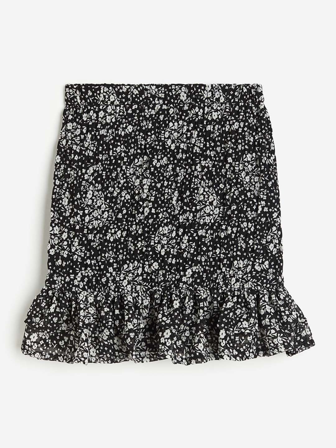 

H&M Girls Smocked Chiffon Skirt, Black