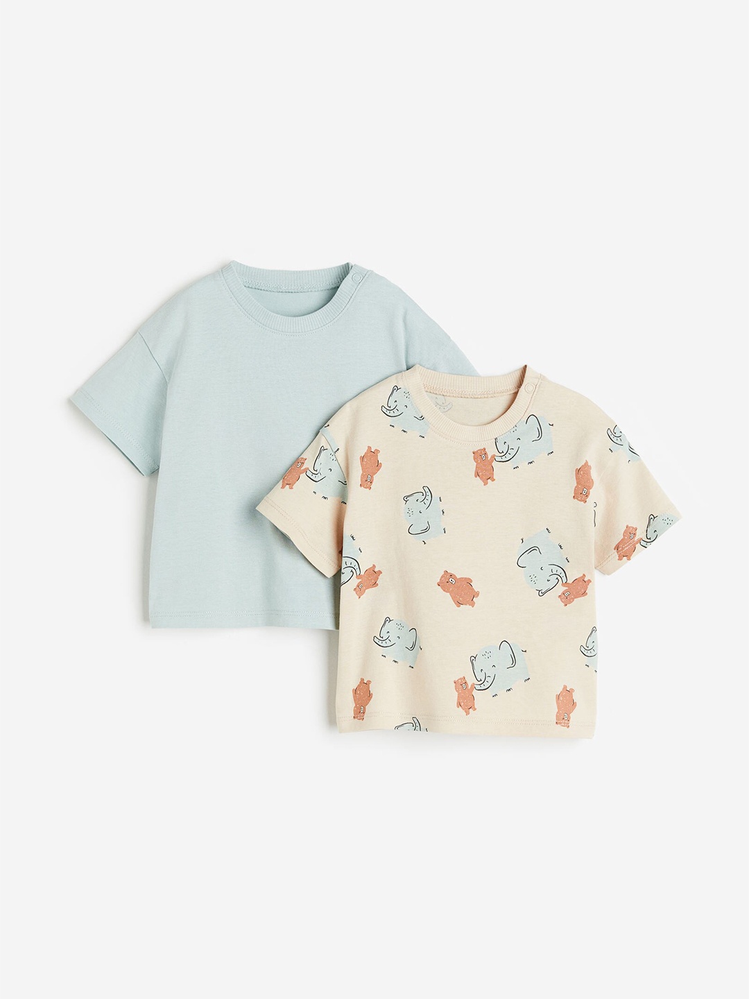 

H&M Boys 2-Pack Pure Cotton T-shirts, Blue