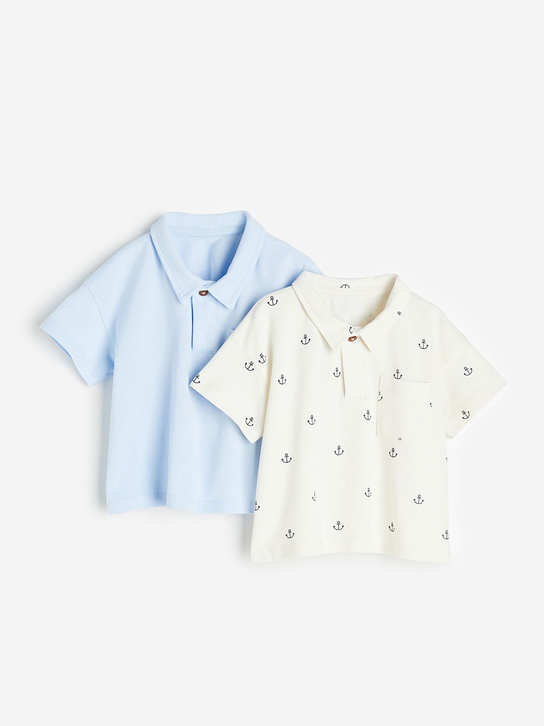 

H&M Boys 2-Pack Piqu Polo Shirts, Blue
