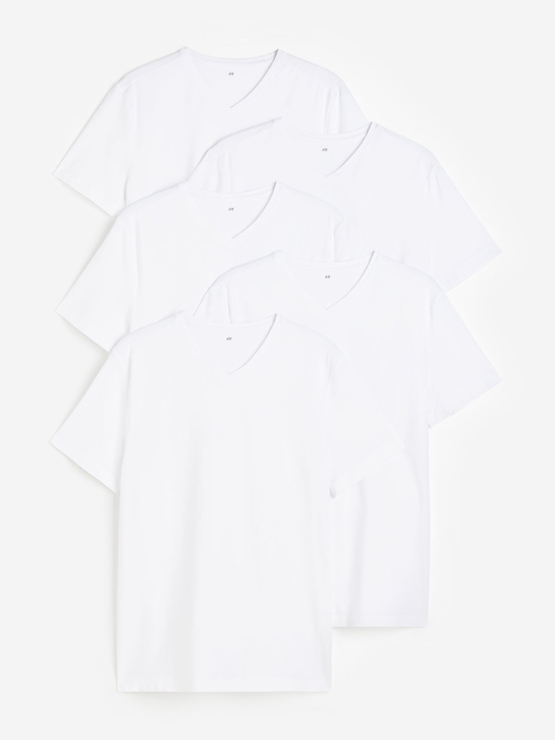 

H&M 5-Pack Slim Fit T-Shirts, White