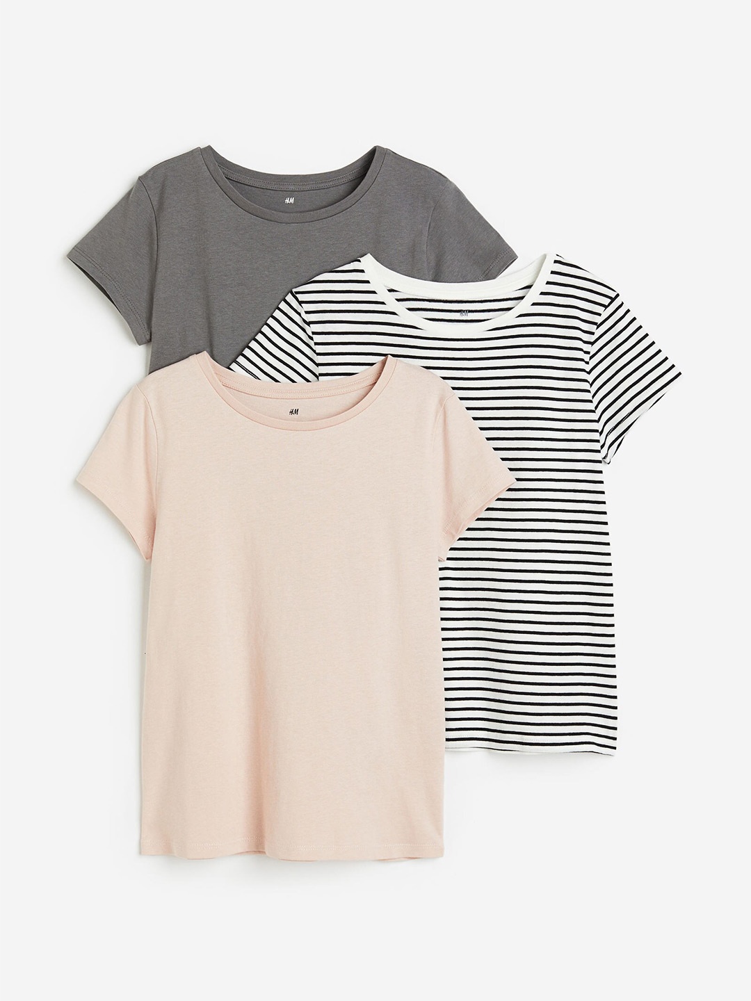 

H&M Girls 3-Pack Cotton T-shirts, Peach