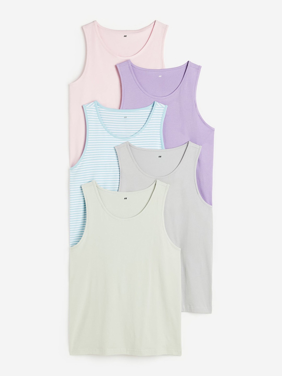 

H&M 5-Pack Vest Tops Regular Fit, Blue
