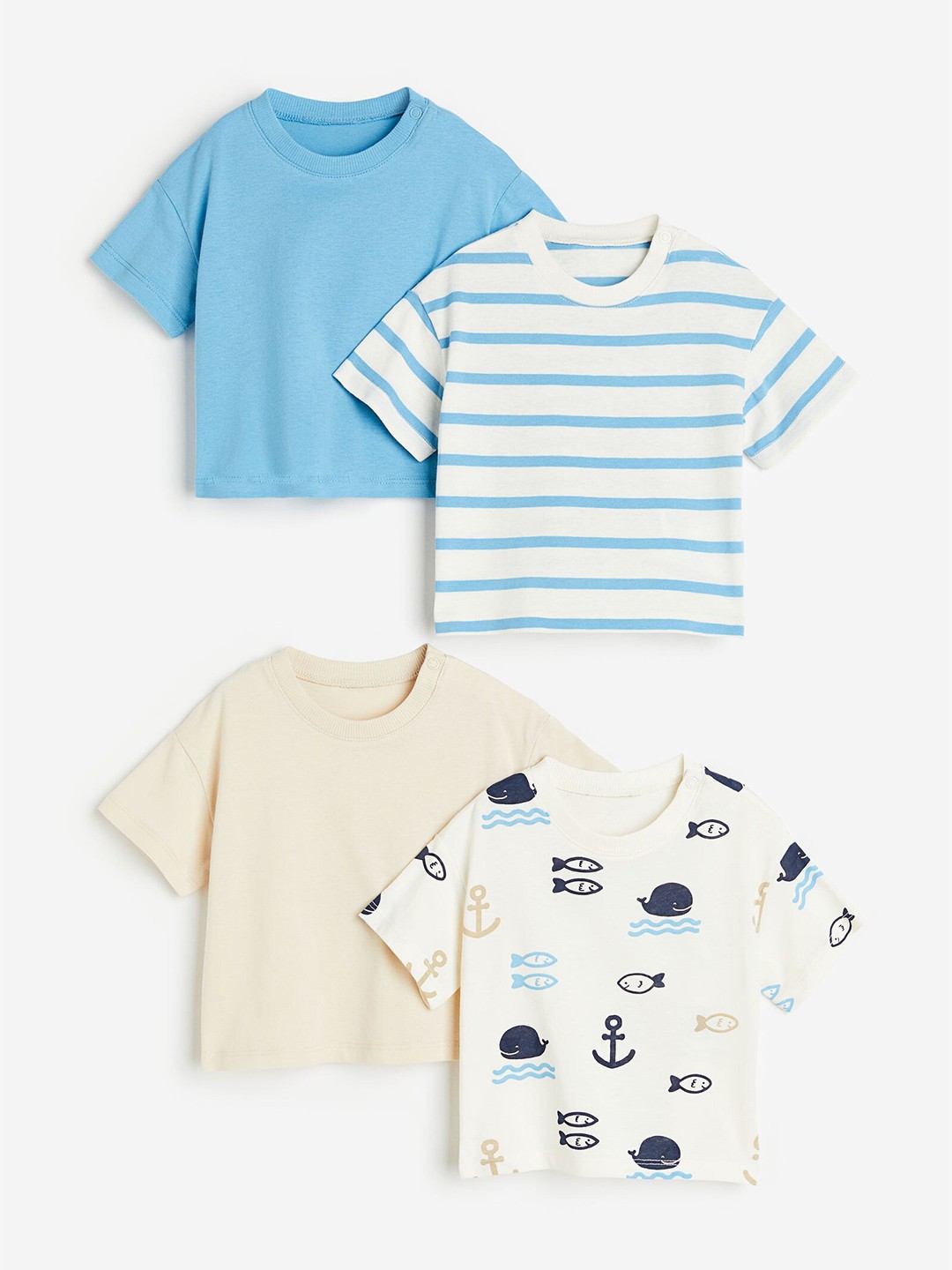 

H&M Boys 4-Pack T-shirts, Beige