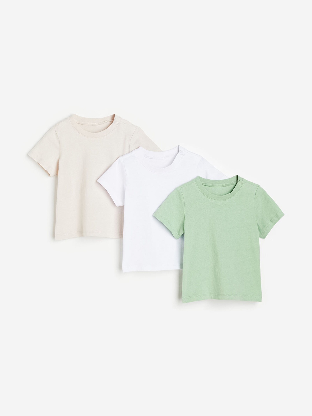 

H&M Boys 3-Pack Cotton T-shirts, White
