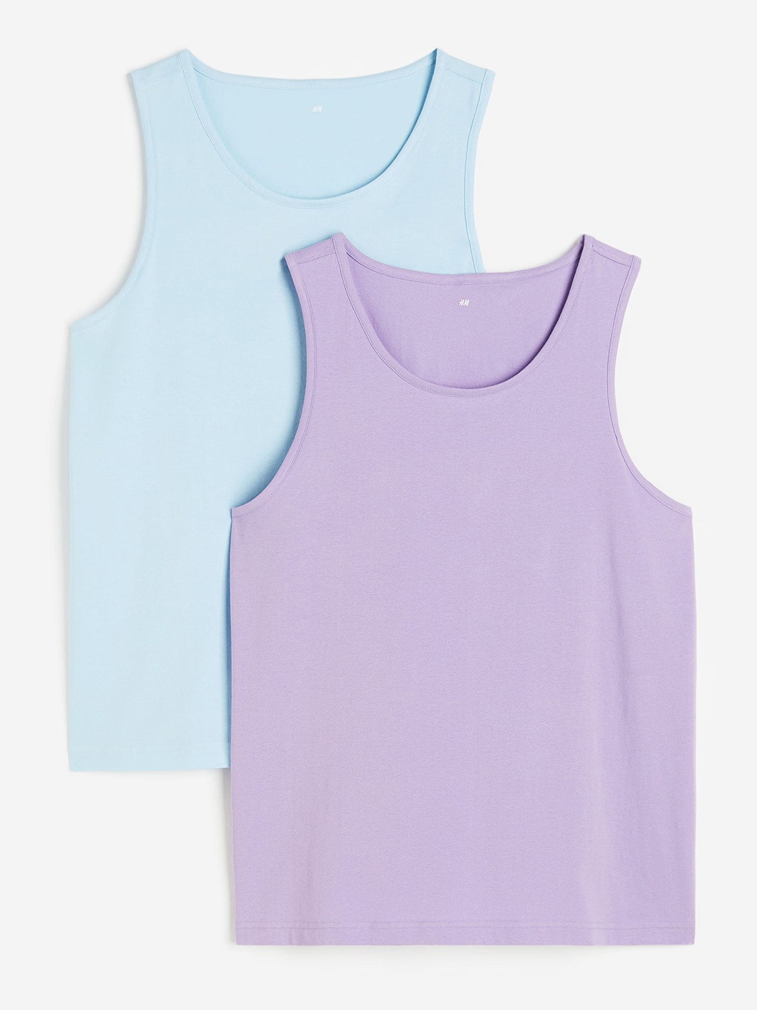 

H&M 2-Pack Regular Fit Vest Tops, Blue