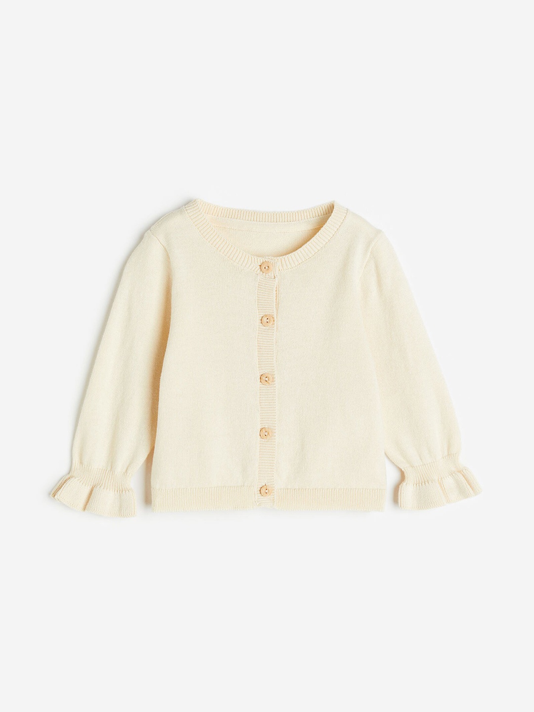 

H&M Girls Fine-Knit Pure Cotton Cardigan, White
