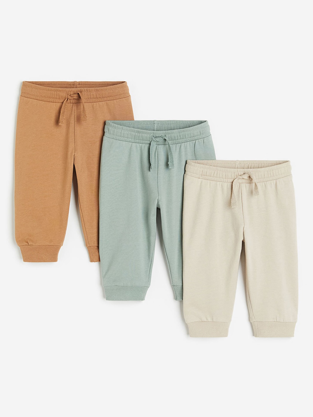 

H&M Boys 3-Pack Cotton Joggers, Beige