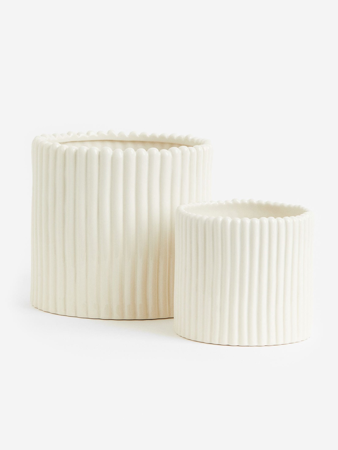 

H&M White Large Stoneware Plant Pot