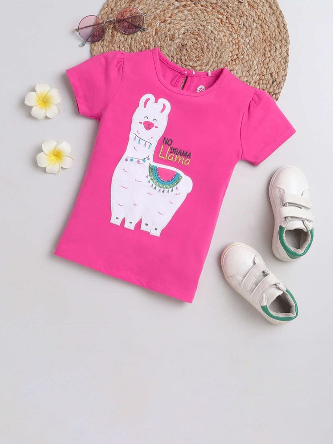 

JusCubs Girls Graphic Printed Cotton T-shirt, Pink