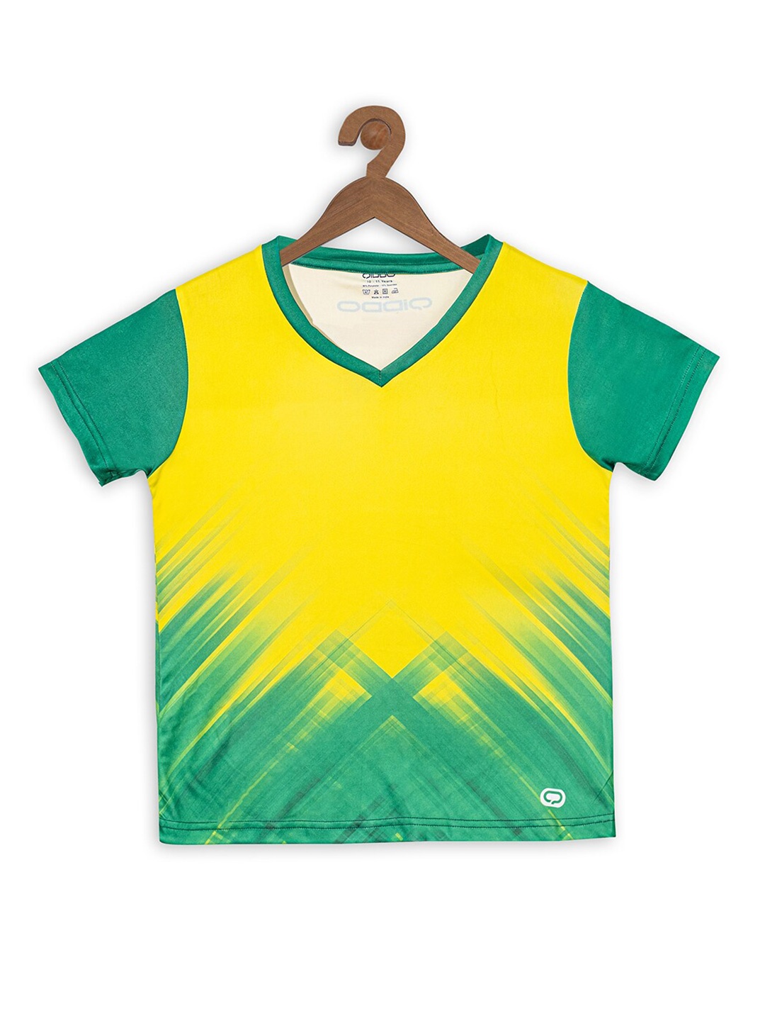 

QIDDO Girls Abstract Printed V-Neck T-Shirt, Yellow