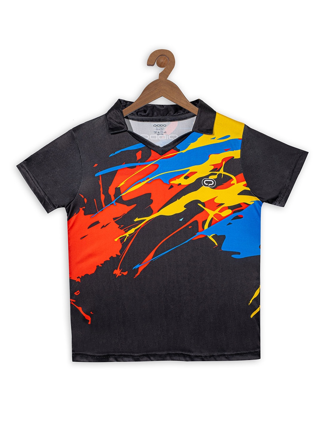 

QIDDO Girls Abstract Printed T-shirt, Black