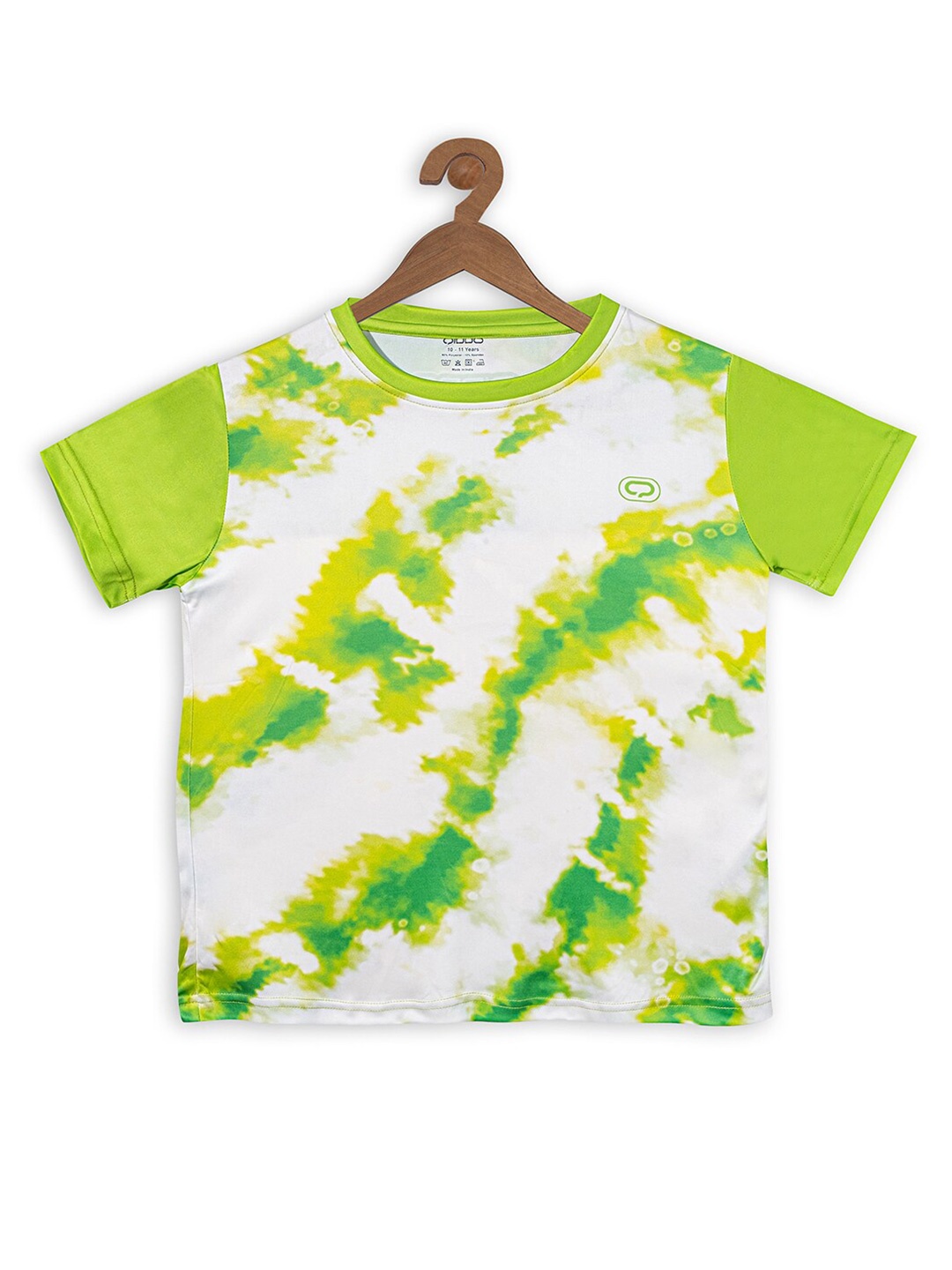 

QIDDO Girls Tie & Dyed T-Shirt, Lime green