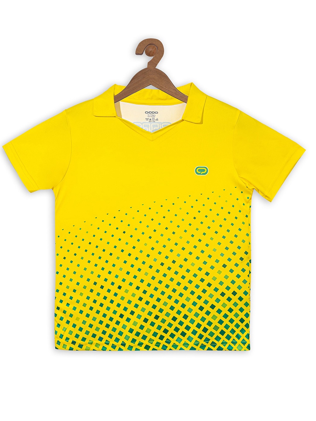 

QIDDO Girls Graphic Printed Polo Collar T-Shirt, Yellow