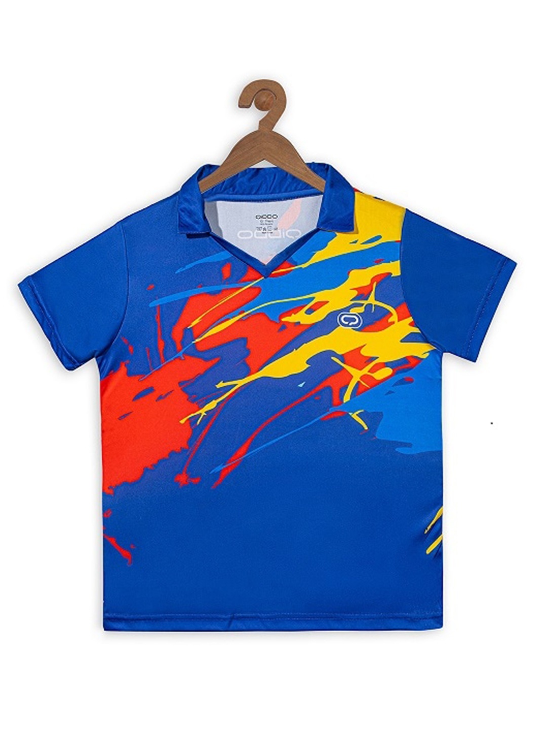 

QIDDO Girls Abstract Printed Polo Collar T-Shirt, Navy blue