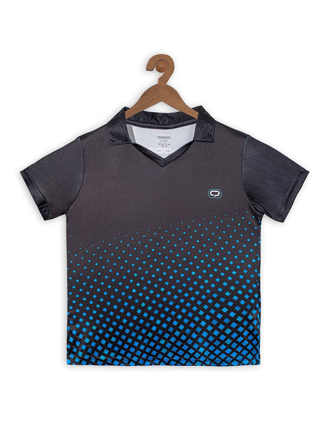 

QIDDO Girls Graphic Printed Polo Collar T-Shirt, Black