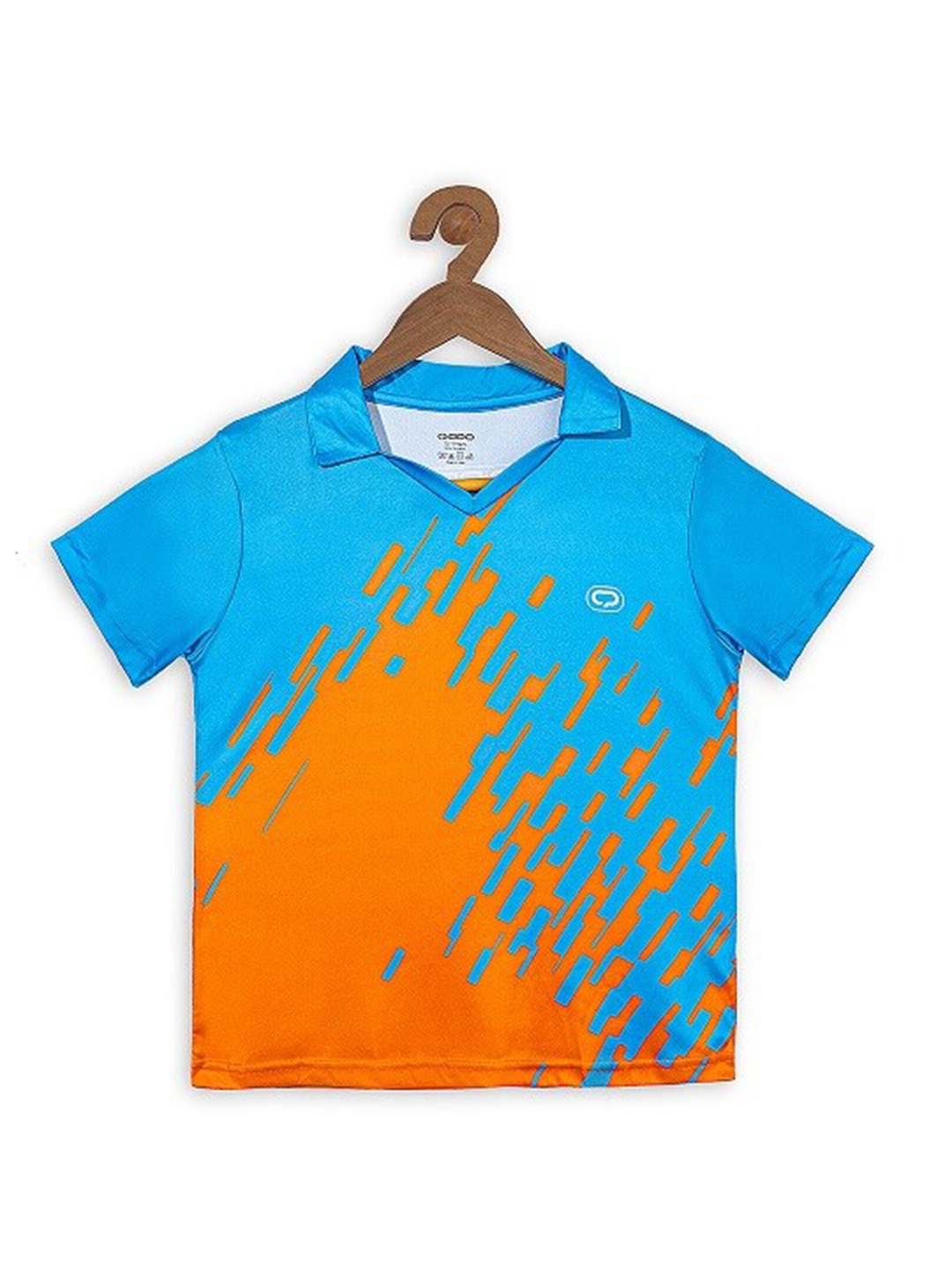 

QIDDO Girls Abstract Printed Polo Collar T-Shirt, Blue